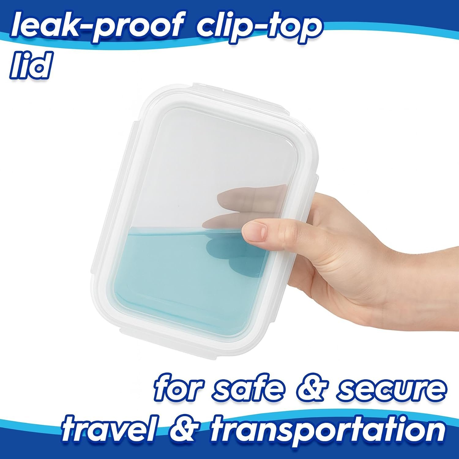 Housewares Glass Containers with Airtight Lids - 10 Pack - 2 Sizes (1040ml | 370ml) Lunch Box Tubs BPA-Free Meal Prep Containers Reusable Leak Proof Food Storage Tubs, Oven Safe, Freezer Safe - Image 5