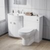 1100mm LH Sink White Combination Vanity Unit with BTW Toilet Flat Pack