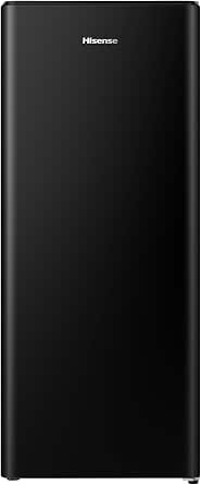 52cm Freestanding Retro Fridge - 165-litre capacity with 4 star Ice box - Auto Defrost - Wine Rack - Black- E Rated, H128 x W51.9 x D51.3