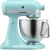 5KSM125BMI Tilt-Head Stand Mixer, Matte Black - 4.7L Capacity, 10 Speeds, Full Metal Body, Includes Whisk, Dough Hook & Flat Beater, Mineral Water