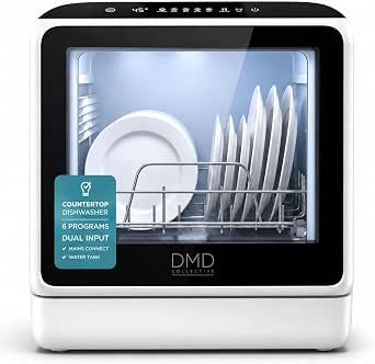 - 5L Table Top Dishwasher, Compact Mini Dishwasher, White