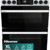 60cm Electric Cooker with Ceramic Hob-White, A Rated Double Oven 50L/80L [Energy Class A]
