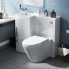 900mm Vanity Basin Unit, WC Unit & Ellis Back to Wall Toilet White