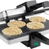 Baker - 4 Mini Pizzelle Cookies at Once - Non-stick, Even Heat, Safety Steam Guard - Stainless Steel, Modern/Minimalist Style