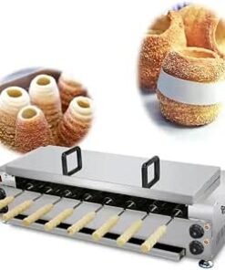 Cake Maker, 8-Roller Electric Kürtőskalács Baking Machine, 6KW Countertop Oven for Bakery and Dessert Shop
