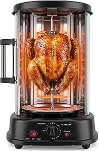 Chicken Machine, Electric Kebab & Shawarma Grill, Vertical Doner Kebab Cooker, Rotating Oven, 22 Quart, 45cm, Includes 7 Skewers