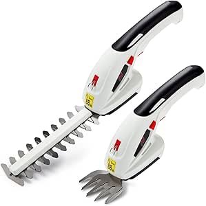 Cordless Hedge Trimmer & Grass Shear, 7.2V Rechargeable Lithium-Ion Battery 1500mAh, Small Hedge Trimmer Cordless with 2 Interchangeable Blades Mini Strimmer...