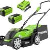 Cordless Lawnmower for Lawns up to 400m², 35cm Cutting Width, 40L Bag PLUS Two 40V 2Ah Batteries & One Charger, 3 Year Guarantee-G40LM35K2X, Green
