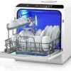Dishwasher, Mini Countertop Dishwasher W/ 6 Programs, Delayed Start Function and Air Drying Function, and 5L Built-in Water Tank, No Installation Needed