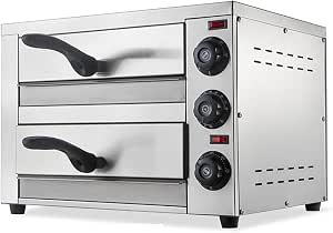 Double Oven 12 inch 16 inch Stainless Steel Pizza Electric Countertop Pizza and Snack Oven Multipurpose Indoor Pizza Oven for Restaurant Home Pretzels Roast,16in