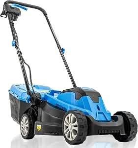 Electric Lawn Mower – 33cm Lightweight Corded Lawnmower, 30L Grass Box, Foldable Handle, 3 Cutting Heights, Ideal for Small Gardens - 3 Year Warranty