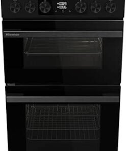 Freestanding Ceramic Electric Cooker with Double Oven 69/43 Litres - Black, A Rated Double Oven [Energy Class A]