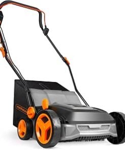Grass Brush 1800W – Electric Corded Lawn Sweeper Cleaner Machine for Fake Turf – 45L Collection Bag, 10m Cable, 5 Adjustable Heights, 370mm Working Width,...