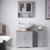 Grey Bathroom Set - Under Sink Cabinet, Toilet Roll Holder, Wall Mounted Storage - Modern Home Decor