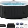 Hot Tub 208X208CM, 60% More Energy Efficient, Portable Lazy Spa with 1800W Heater & 130 Air Jets Massage System, Fits Small Bathroom & Garden, Includes...