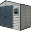 II PLUS 10.5 x 8 (8.02 m2) Plastic Garden Shed with Metal Foundation Kit and 2 Fixed Window, Strong Metal Roof Structure and Maintenance-Free Storage Shed,...