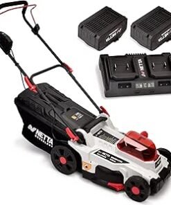 Lawnmower 40V - Brushless Motor Lawn Mower with 2x 4.0Ah Batteries & Dual Charger, 37cm Width, 6 Heights - Heavy Duty Lawnmower for Medium and Large Gardens - 35L...