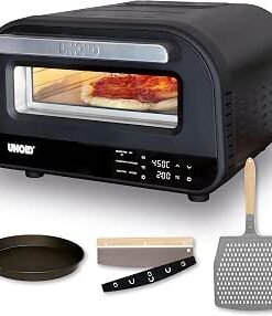 Luigi 450°C Pizza Oven 68815 - Indoor Electric Neapolitan Pizza Maker - Peel & Cutter Set - Up to 12" (32cm Stone) - Improved Max Temp - 1700W - Adjustable Timer -...