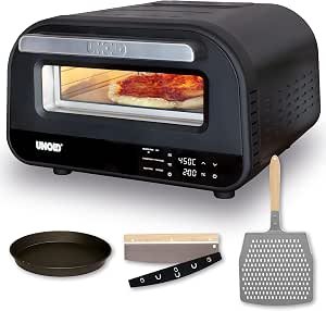 Luigi 450°C Pizza Oven 68815 - Indoor Electric Neapolitan Pizza Maker - Peel & Cutter Set - Up to 12" (32cm Stone) - Improved Max Temp - 1700W - Adjustable Timer -...
