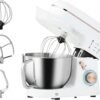 Mixer 5L for Baking 6 Speeds and Pulse Setting 1400W, White