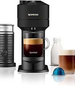 Next Coffee Machine with Aeroccino Milk Frother by De'Longhi, 6 Cup Sizes, Latte, EN120.BMAE, Matte Black