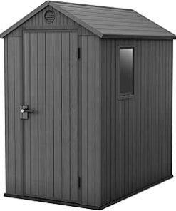 Outdoor Apex Single Door Garden Storage Shed 6 x 4ft Grey Wood Look and Feel | Fade Free