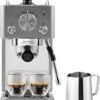 Slimline Espresso Machine | Integrated Milk Frother | Compact Coffee Maker for CappuccinosLattes & More