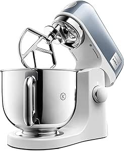 Stand Mixer ‎KMX760ABL for Baking, Stylish Kitchen Mixer with K-beater, Dough Hook and Whisk, 5 L Stainless Steel Bowl, Removable Splash Guard, 1000 W, Editions Blue