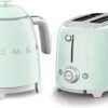 Style Retro Range Breakfast Set, 0.8L 1400W Mini Kettle and Multi-Functional Control 2-Slice 950W Toaster, Pastel Green, KLF05PGUK/ TSF01PGUK