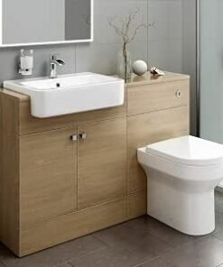 Vanity Basin Sink Unit + Back to Wall Toilet Storage Furniture Set MV2008