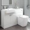 White Basin Sink Toilet Pan WC Bathroom Rimless Combined Vanity Unit Furniture Storage