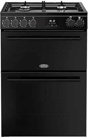 wide Double Oven Dual Fuel BEL FSA VISION 60DF Cooker - Black - A Rated